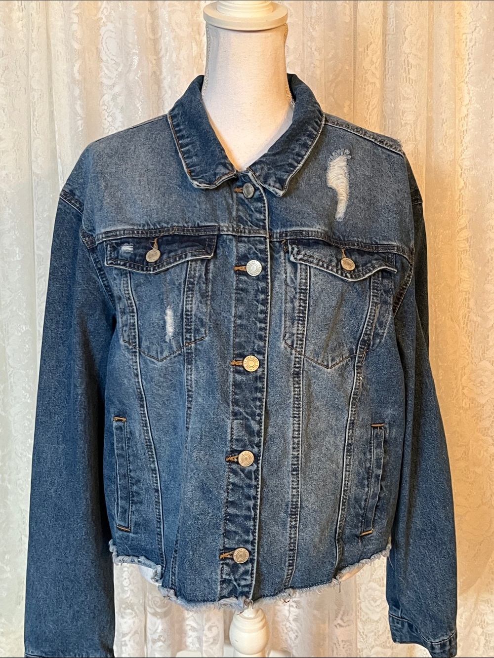 Wax Jean Distressed Denim Jacket